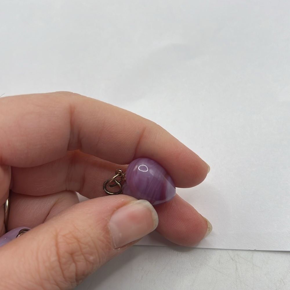 Set Of Two Heart Pendant Jewelry Pink Purple - Picture 3 of 7